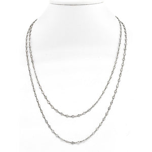 Platinum 20.00cttw Diamond By The Yard Chain Necklace