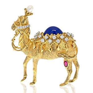 Tiffany & Co. Schlumberger Platinum & 18K Yellow Gold Camel Brooch