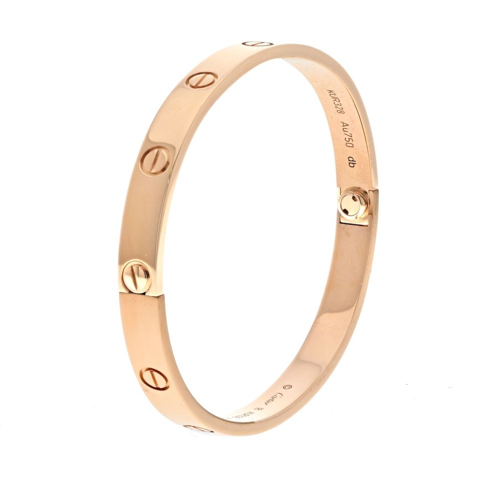 Cartier Love 18K Rose Gold Love Size 18 Bracelet – The Back Vault