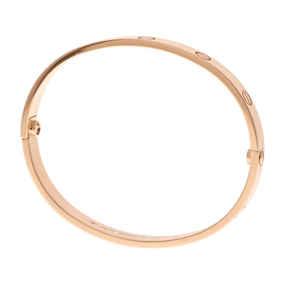 Cartier Love 18K Rose Gold Love Size 18 Bracelet – The Back Vault