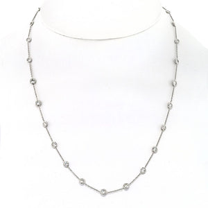 Platinum 3.22cttw 25 Round Diamond By The Yard Chain Diamonds by the Yard Necklace