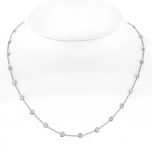 Platinum 2.80cttw Diamond By The Yard 16 inch Diamonds by the Yard Necklace