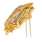 David Webb Platinum & 18K Yellow Gold Maltese Diamond And Emerald Brooch