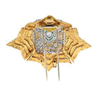 David Webb Platinum & 18K Yellow Gold Maltese Diamond And Emerald Brooch