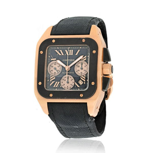 Cartier Santos 18K Rose Gold Santos 100 XL Chrono Watch