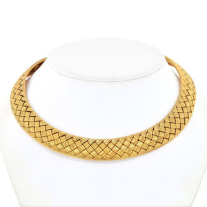 Hermes Collar 18K Yellow Gold Woven Collar Necklace