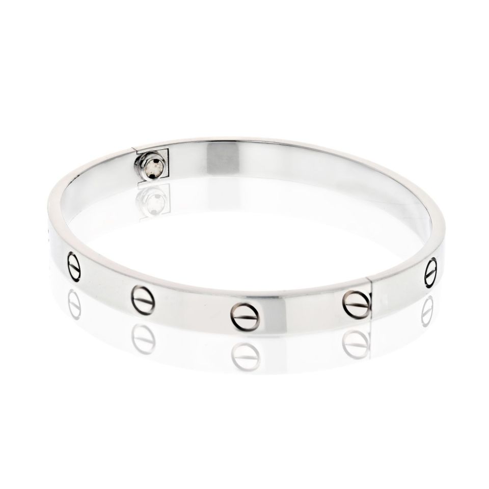 Cartier Love 18K White Gold Love Size 18 Bracelet - The Back Vault