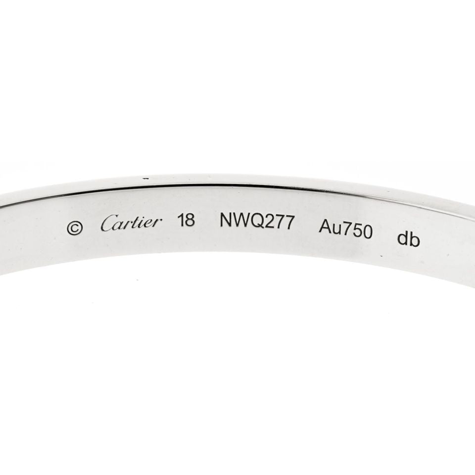 Cartier Love 18K White Gold Love Size 18 Bracelet - The Back Vault