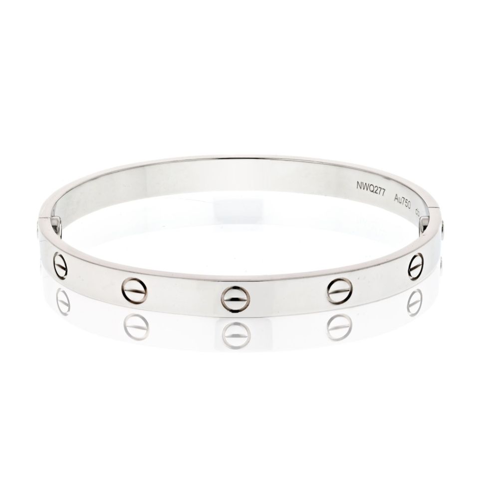 Cartier Love 18K White Gold Love Size 18 Bracelet - The Back Vault