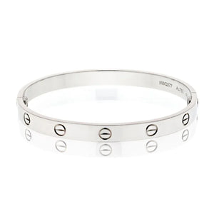 Cartier Love 18K White Gold Love Size 18 Bracelet