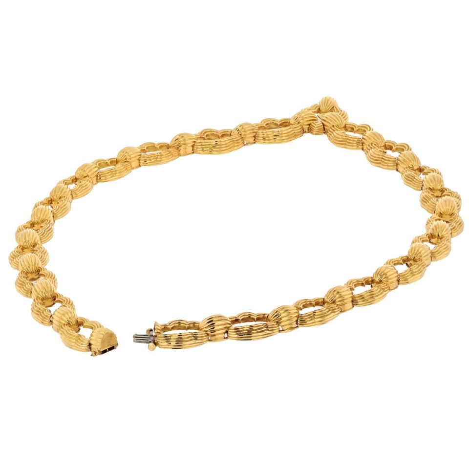 Tiffany & Co. Collar 18K Yellow Gold Schlumberger Bow Tie Collar Necklace