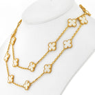 Van Cleef & Arpels Alhambra 18K Yellow Gold 20 Motif Circa 1985 White Coral Necklace