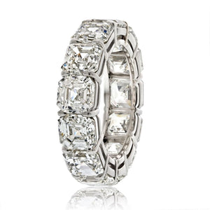 Platinum 13.32cttw GIA Certified Asscher Cut Diamond Eternity Band