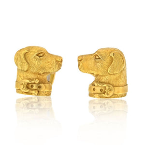 Kieselstein Cord 18K Yellow Gold 1989 Labrador Dog Cuff Links