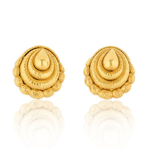 David Webb Platinum & 18K Yellow Gold Hammered Scrolled Clip Earrings