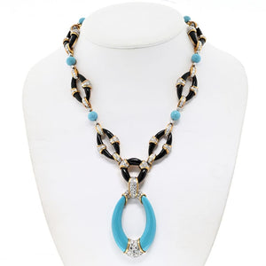 Kutchinsky Platinum & 18K Yellow Gold Turquoise Onyx And Diamond Necklace