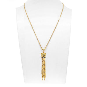 Cartier 18K Yellow Gold Panthere Long Tassel Necklace