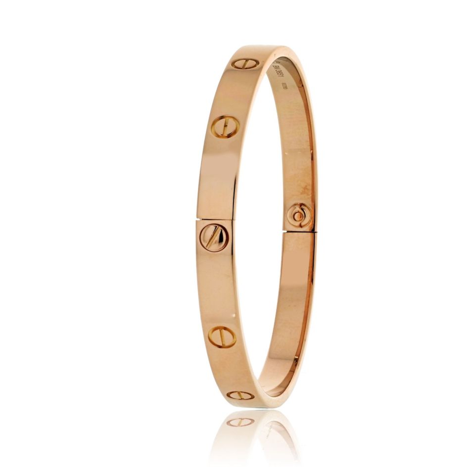 Cartier Love 18K Rose Gold Size 20 Bangle Bracelet - The Back Vault