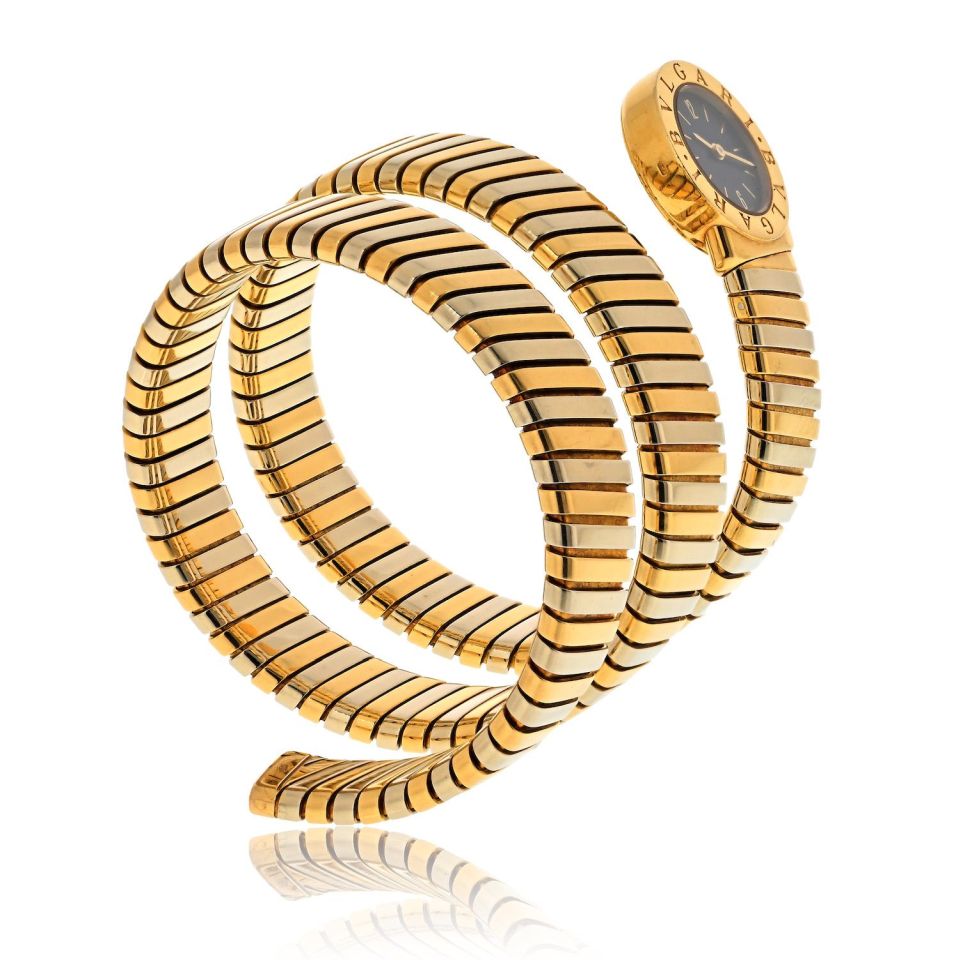 Bvlgari Tubogas 18K Tri Color BB19 1 T Tubogas Serpenti Watch