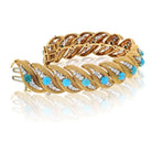 David Webb Platinum & 18K Yellow Gold Turquoise And Diamond Bracelet