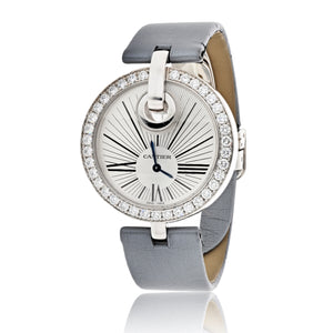 Cartier 18K White Gold Captive 35mm Diamond Dial Ref 3120 Women Watch