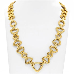 David Webb 18K Yellow Gold Hammered Link Long Convertible Necklace