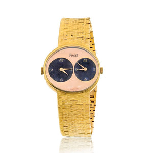 Piaget 18K Yellow Gold Twin Time Circa 1970's Women Watch