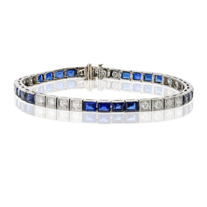 Platinum Sapphire Diamond Bracelet