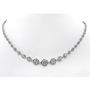 18K White Gold 10.58 Diamond Choker Necklace