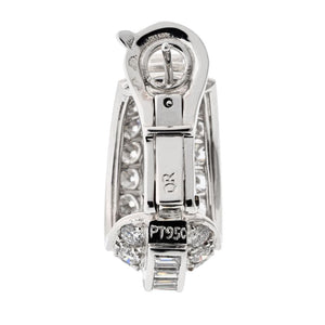 Cartier Platinum 8.00cttw Diamond Huggie With Round And Baguette Earrings