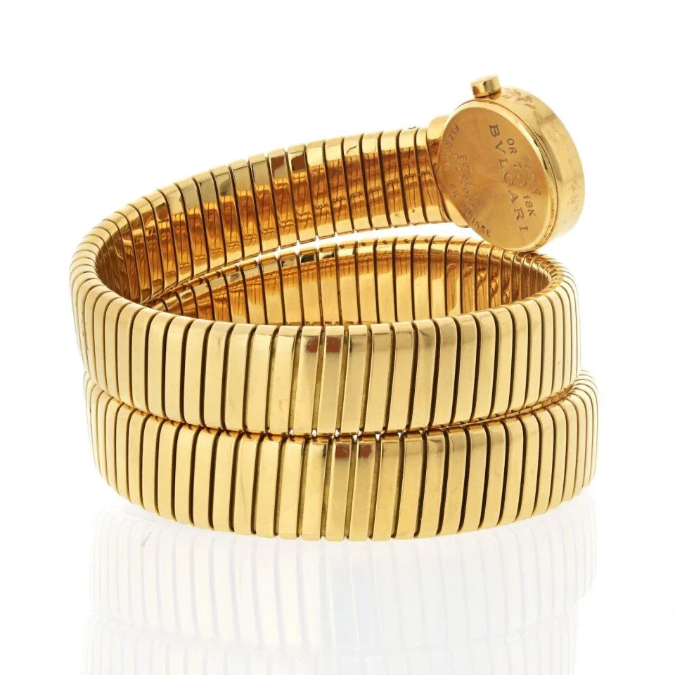 Bvlgari 18K Yellow Gold BB19 Tubogas Wrap Around Serpent Vintage
