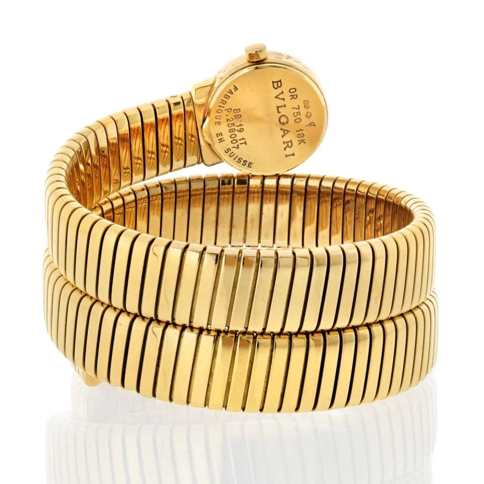 Bvlgari 18K Yellow Gold BB19 Tubogas Wrap Around Serpent Vintage