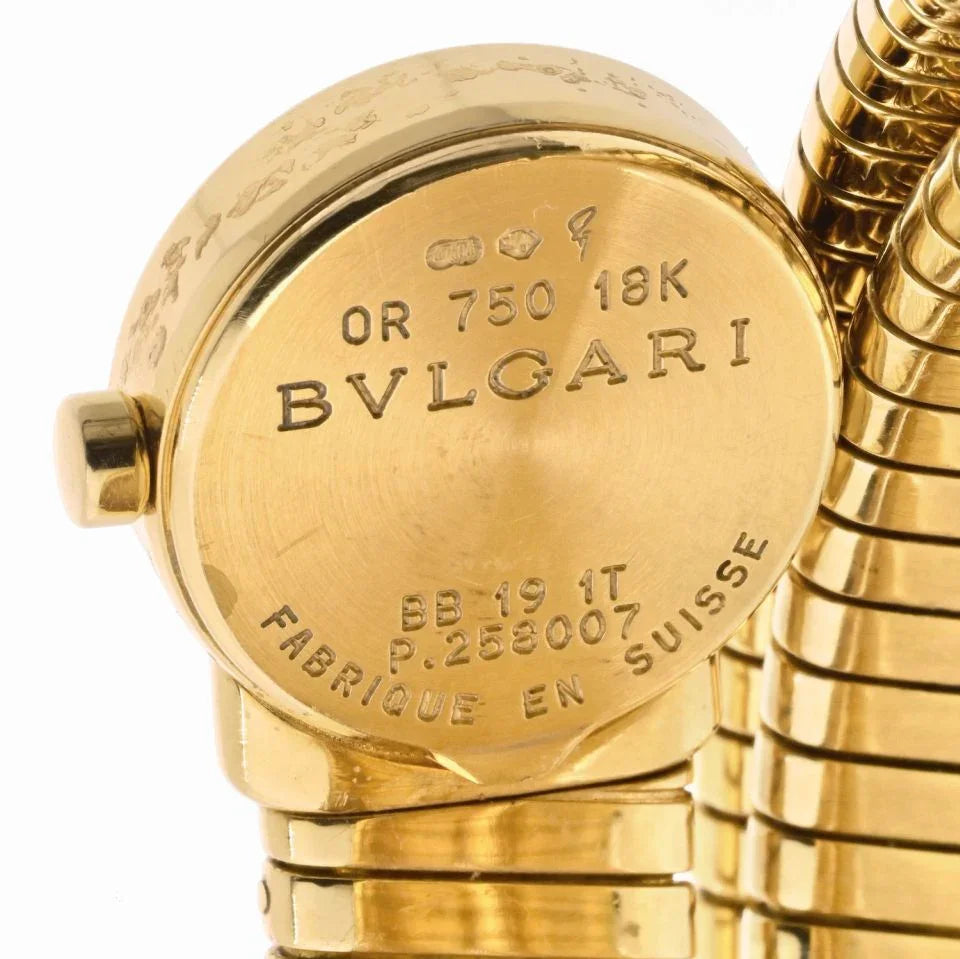 Bvlgari 18K Yellow Gold BB19 Tubogas Wrap Around Serpent Vintage
