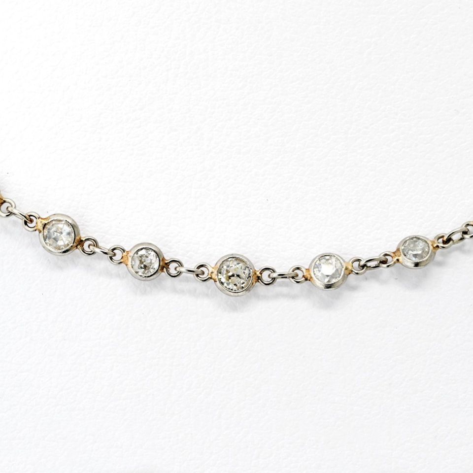 Platinum Diamond By The Yard 36 Inches Chain Diamonds by the Yard Necklace