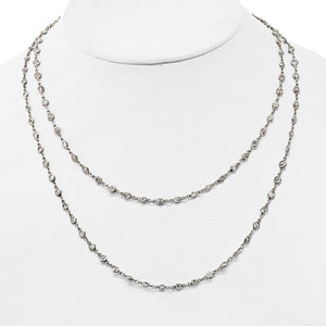 Platinum Diamond By The Yard 36 Inches Chain Diamonds by the Yard Necklace