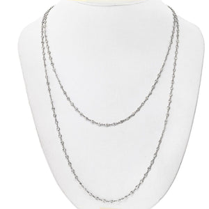 Platinum 48 inches Diamond By The Yard Chain Necklace