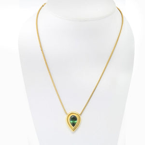 Tiffany & Co. 18K Yellow Gold Paloma Picasso Green Tourmaline Necklace