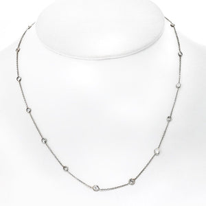 14K White Gold 2.07cttw Diamond By The Yard 16 Stones Necklace