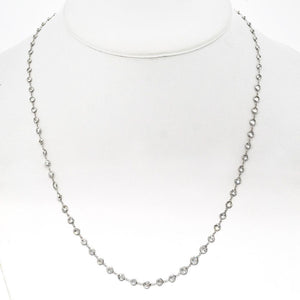 14K White Gold 8.47cttw Round Diamond By The Yard Diamonds by the Yard Necklace