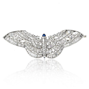 Tiffany & Co. Platinum 14.00cttw Baguette And Marquise Diamond Butterfly Brooch