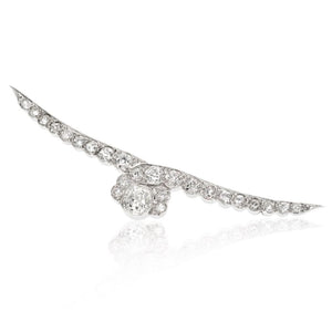 Platinum 3.00cttw Antique Old Mine Diamond Brooch