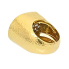 David Webb Platinum & 18K Yellow Gold Pave Hammered Diamond Cocktail Ring - The Back Vault