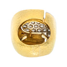 David Webb Platinum & 18K Yellow Gold Pave Hammered Diamond Cocktail Ring - The Back Vault