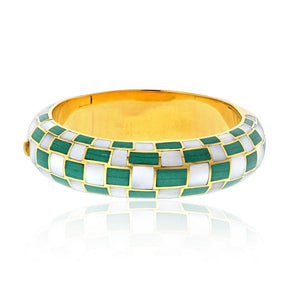 Tiffany & Co. 18K Yellow Gold Angela Cummings Mother Of Pearl And Malachite Bracelet