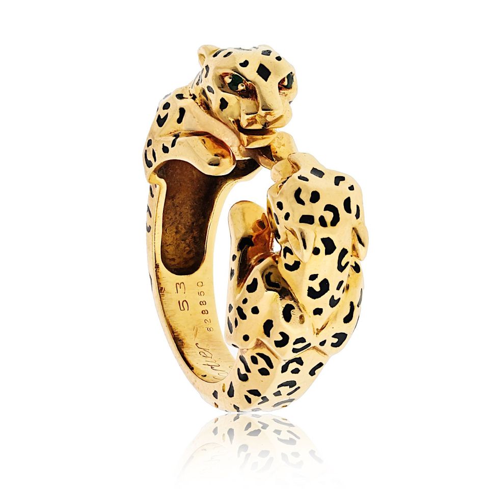 Cartier 18K Yellow Gold Double Panthere Ring – The Back Vault
