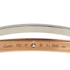 Cartier 18K White And Rose Gold Love 12 Diamonds Size 17 Bracelet - The Back Vault