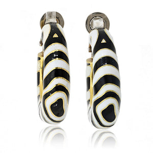 David Webb Platinum & 18K Yellow Gold Zebra Hoop Earrings