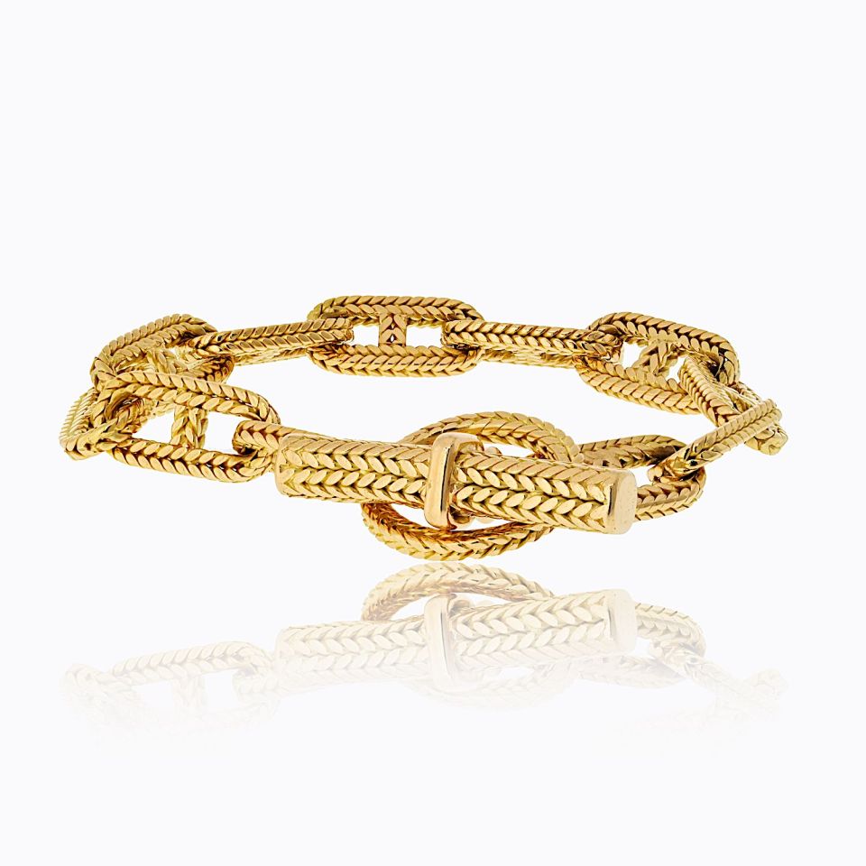 Hermes 18K Yellow Gold Chaine D'Ancre Toggle 11 Link