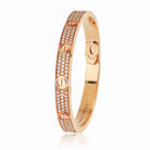 Cartier Love 18K Rose Gold Diamond Pave Size 19 Bracelet - The Back Vault