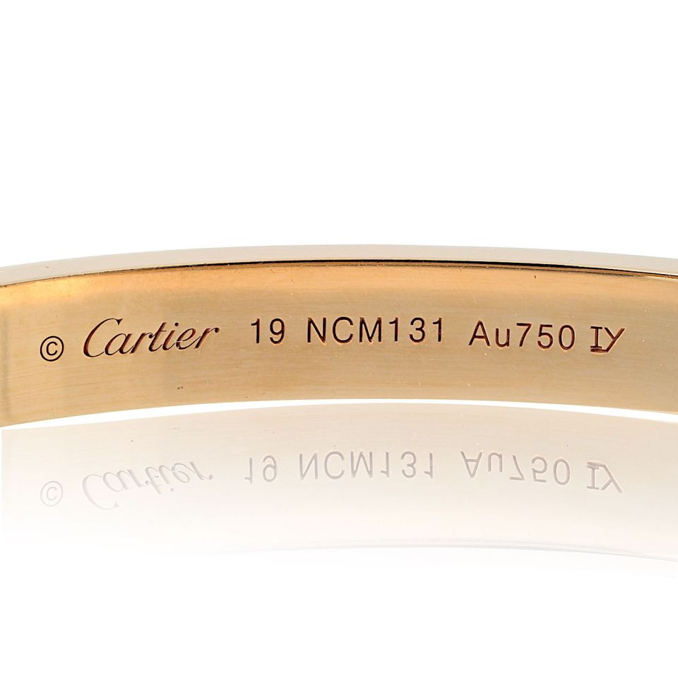 Cartier Love 18K Rose Gold Diamond Pave Size 19 Bracelet - The Back Vault